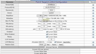 SANBlaze VirtuaLUN Target Mode LUN Configuration