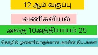 12 வணிகவியல் அழகு 9 பாடம் 25 தொழில் முனைவோருக்கான அரசின் திட்டங்கள்   கேள்வி பதில்கள்