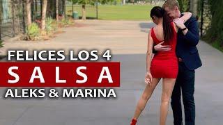 Dancing Salsa to Felices Los 4 by Marc Anthony y Maluma