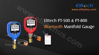 Elitech PT-500&PT-800 Wireless HVAC Digital Manifold Gauge Set with Removable Temperature Clip