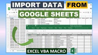 Import Data From Google Sheets via Web Query Excel VBA Macro