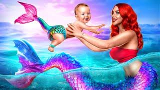 I Was Adopted by Mermaid Family / How to Become a Mermaid / My Little Mermaid Sister is Missing