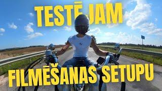 TESTĒJU JAUNO MOTO FILMĒŠANAS ĶIVERES SETUPU | BRAUCAM UZ SAULKRASTIEM