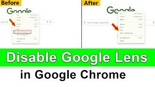 Remove Google lens from search bar | Disable Google lens image search in chrome | Google lens Search