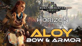 Monster Hunter world: Play as ALOY from Horizon Zero dawn!! (how to unlock  armor & bow)