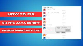 How To Fix Skype A Javascript Error Occurred In The Main Process Windows 10/11