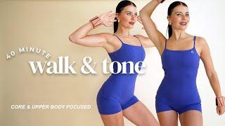 40 MIN WALKING WORKOUT FOR FAT LOSS, CORE AND UPPER BODY STRENGTH- Fat Burning | Walk at Home