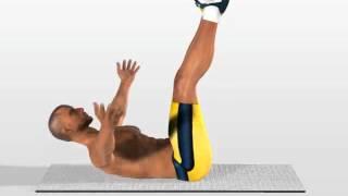 Abs Exercises  Leg Up Touch Crunch / abdominales tocandose los tobillos en 90 grados