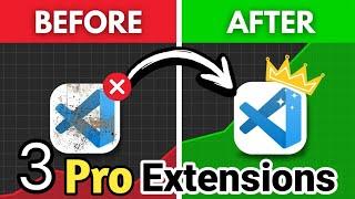 3 Pro VS Code Extensions to INCREASE your Cooding Speed | Visual studio code 2024