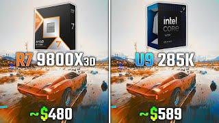 RYZEN 7 9800X3D vs INTEL ULTRA 9 285K | Test in 6 Games