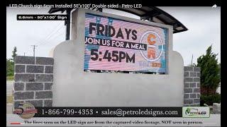 LED Church sign Full Color 6mm Installed 50"x100" Double sided - Petro LED