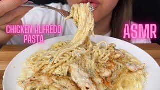 Creamy Chicken Alfredo Pasta ASMR | MUKBANG