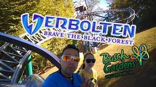 Verbolten multi-launch roller coaster Front Row Ride & Review POV Busch Gardens Williamsburg 2024