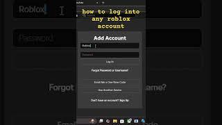 How to log into ANY Roblox Account #roblox #shorts