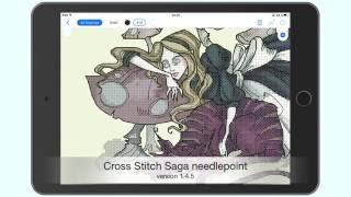 (2015) Cross stitching with tablet or phone. Help Intro: Cross Stitch Saga needlepoint