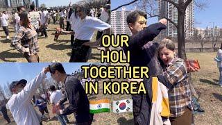 Celebrated Holi together with my Korean husband