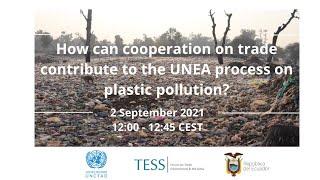 How can cooperation on trade contribute to the UNEA process on plastic pollution?