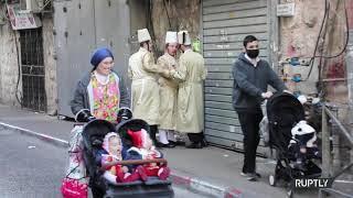 Orthodox Jews Celebrate Purim on streets of Jerusalem