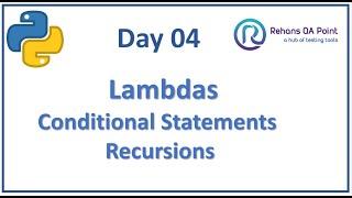 Lambda Expressions Conditional Statements Recursions