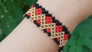 Beaded bracelet/Easy bracelet/Браслет из бисера/Браслет из бисера с рисунком/Браслет/Бисероплетение