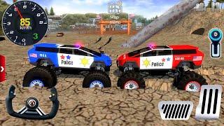 Impossible Police Car Tesla Driver - Dirt Racing Monster Truck - Video game 2024 - Android GamePlay