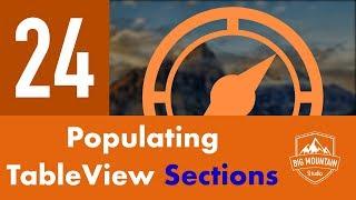 Populating Tableview Sections - Part 24 - Itinerary App (iOS, Xcode 10, Swift 4)