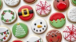 10 EASY CIRCLE CHRISTMAS COOKIES ~ Santa, Snowman, Rudolf, Tree, Snowflake, Wreath, Elf, Gingerbread