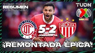 Resumen y goles | Toluca 5-2 Necaxa | Liga Mx - CL2025 J11 | TUDN