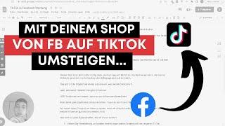 Wie du mit deinem eCom Shop von Facebook Ads auf TikTok Ads umsteigen kannst!