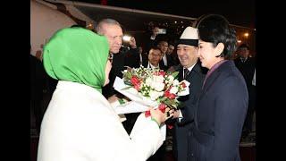 Turkish President Recep Tayyip Erdogan arrives in Kyrgyzstan