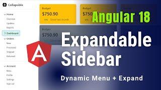 Expandable Menu Angular 18 | How to setup Admin app in Angular | Side Bar in Angular