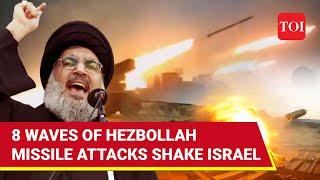 Hezbollah Rains 170+ Missiles On IDF HQ, 5 Israeli Cities, 3 Military Bases In Massive Attack