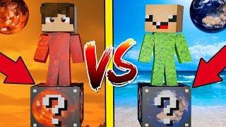 МАРС ЛАКИ БЛОК VS ЗЕМЛЯ ЛАКИ БЛОК! НУБ ПРОТИВ ПРО! ВЫЖИТЬ НА 1 БЛОКЕ! #11 + КОНКУРС