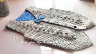 Baby Boy Half Sweater Knitting With Popcorn Pattern || Vest || Cardigan || Latest Sweater Design