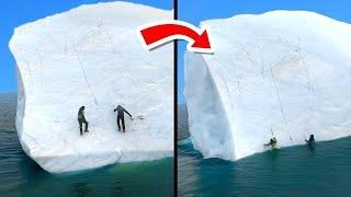 Colossal Icebergs COLLAPSING Caught On Camera