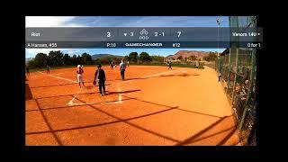 Elise Smith with a throw out at 2nd St George Fall 2021 16u