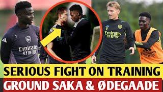 Tensions Rise at Arsenal Training Ground: Saka and Ødegaard in Heated Exchange