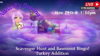 Sunday Scavenger Hunt and Basement Bingo- Turkey Edition! Gobble Gobble!