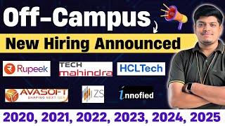 Tech Mahindra, ZS, Rupeek, HCLTech New Hiring Announced | Off Campus Drive 2025, 2024, 2023, 2022-20