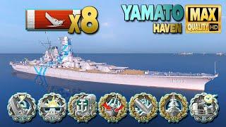 Ямато: уничтожено 8 кораблей на карте Haven - World of Warships