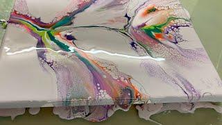 Acrylic pouring Just paint and Water, Dutch Pour Pearl Cells, Acrylic Pour Abstract Art, Fluid Art