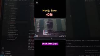 Npm run dev error solution | error 4058 #ai #nextjs13 #facts #coding #shorts #error #viralvideo