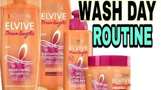 WASH DAY ROUTINE FT. L'OREAL ELVIVE DREAM LENGTHS LINE// WASH TUTORIAL