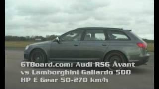 Audi RS6 vs Lamborghini Gallardo 500 HP = GTBoard.com