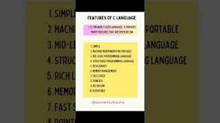 features of c programming | #youtubeshorts #shortsvideo #shortsvideoviral #cprogramming #clanguage