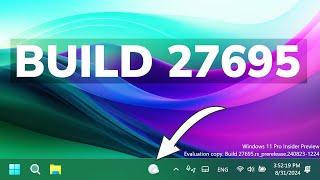 New Windows 11 Build 27695 – New Taskbar Change, New UI in Settings and Fixes (Canary)