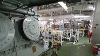 Container ship engine room