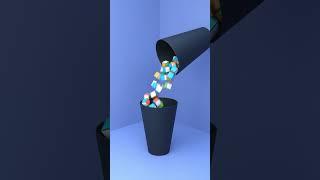 Rubik's Cube Pieces Pour #rubikscube #animation #3danimation #blender #knightcube