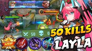 LAYLA MISS HIKARI NEW BUILD TO GET 50 KILLS AND UNLIMITED SAVAGE!! | Top 1 Global Layla