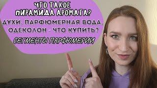 ЧТО ТАКОЕ ПИРАМИДА АРОМАТА?/РАЗНИЦА МЕЖДУ ДУХАМИ, ПАРФЮМЕРНОЙ ВОДОЙ, ОДЕКОЛОНОМ/СЕГМЕНТЫ ПАРФЮМЕРИИ